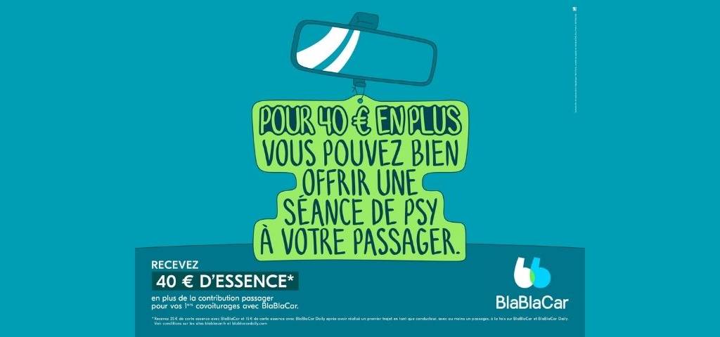 Message : - pour 40 euros de plus vous pouvez bien offrir une séance de psy à votre passager