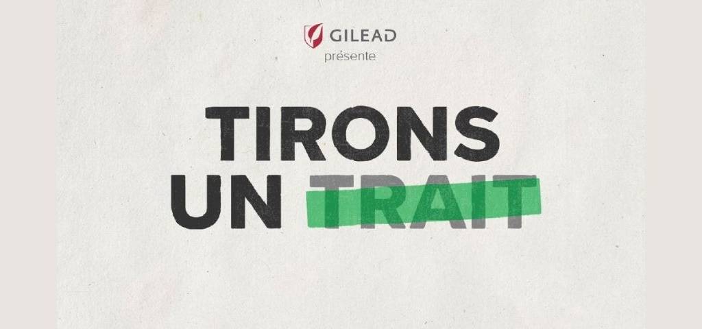 Affiche : Tirons un trait, avec le mot Trait barré