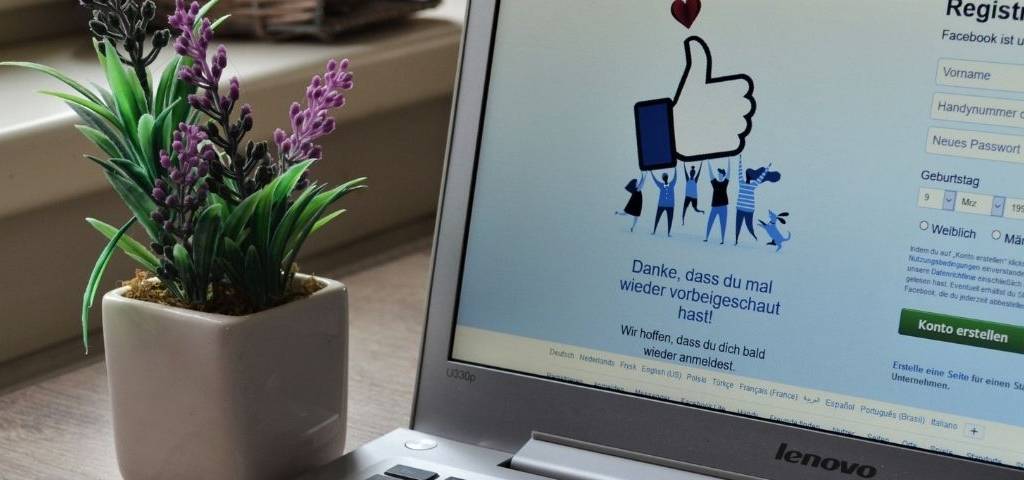 Page d'inscription Facebook