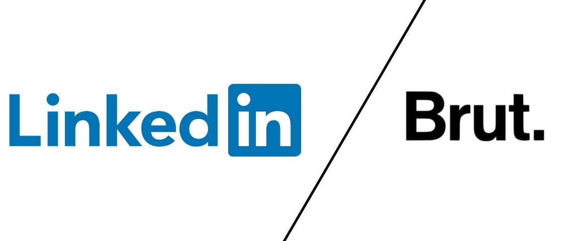 LinkedIn et Brut lancent « Embauche-moi si tu peux » , un podcast de 6 épisodes dédié aux jeunes qui se lancent dans la vie professionnelle. Logo Linkedin et Brut