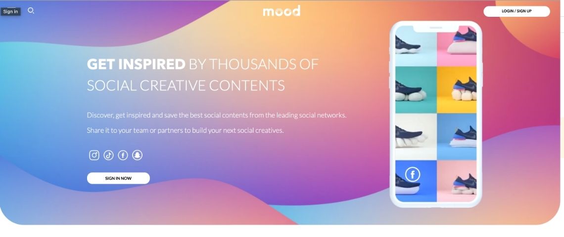 Mozoo lance Mood : la nouvelle plateforme d’inspiration qui source le meilleur du Mobile Brand Content ! Capture de l'application Mozoo ! Mood