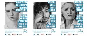 Un homme, deux femmes. campagne sensibilisation pour les aidants