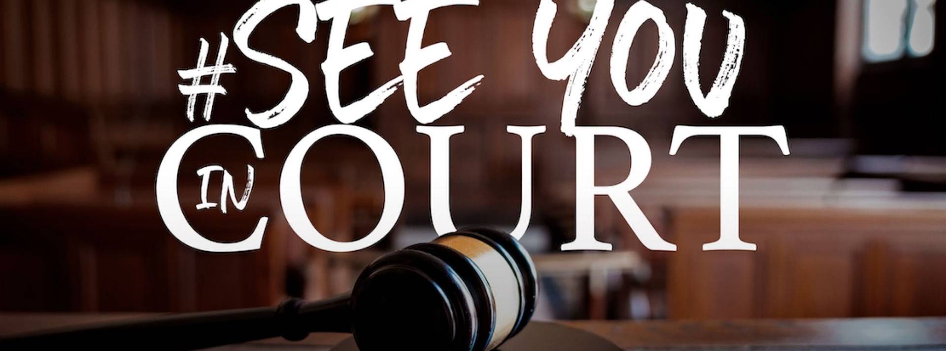 #SeeYouInCourt, une campagne internationale qui demande des comptes aux entreprises nuisibles à l’environnement et au droit humain Affiche de la campagne See you court