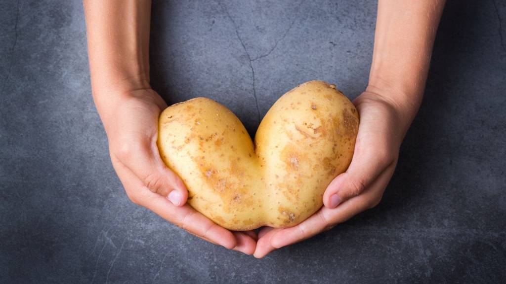 Pomme de terre en forme de coeur