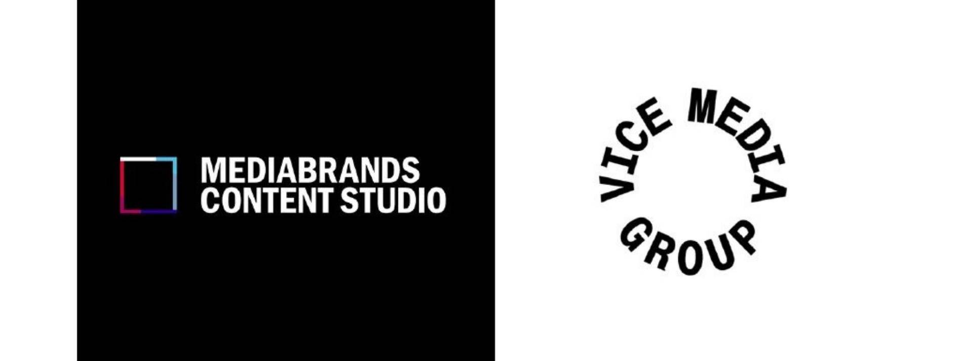 Mediabrands Content Studio (MBCS) et Vice Media Group (VMG) annonce un partenariat de production et de création à l'échelle internationale. Logo Mediabrands Content Studio et Vice Media group