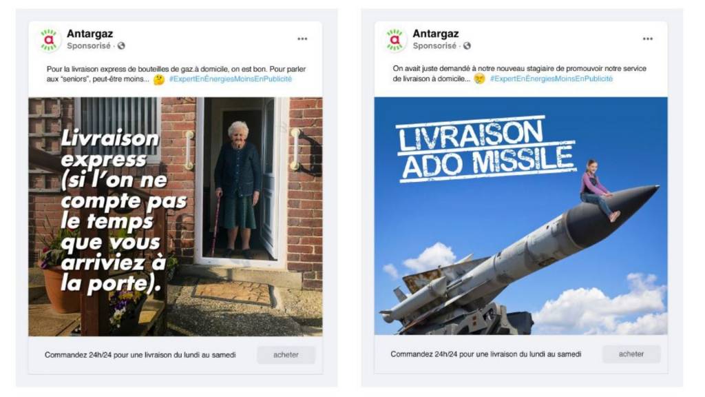 Femme agée sur le pas de sa porte / Missile