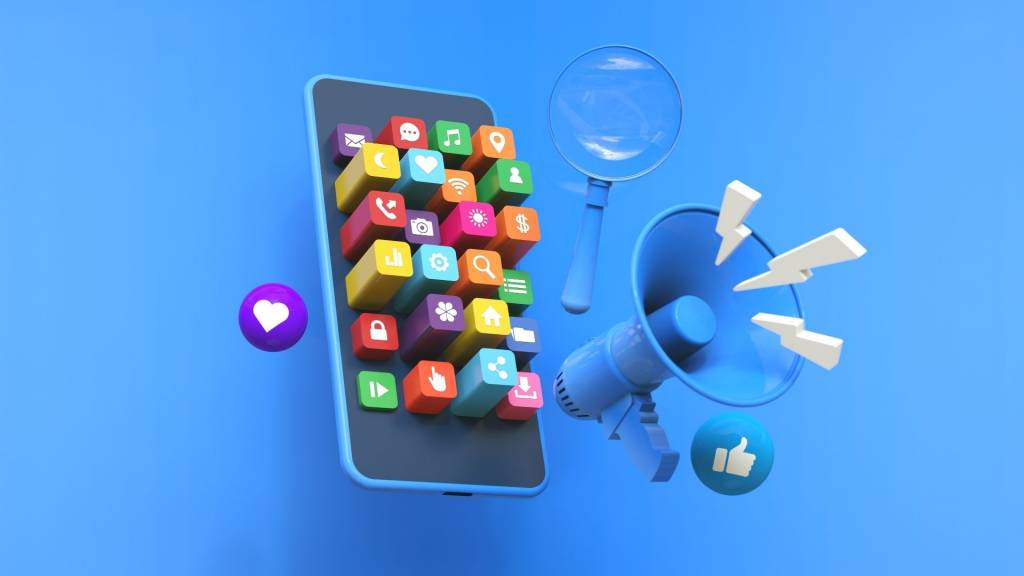 Social Media Marketing Mobile Concept