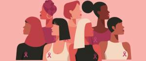 Images de femmes avec le ruban rose de l'octobre rose.