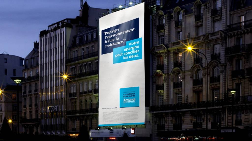 Message : Protéger l'environnement freine la croissance  -  -  - Votre éparge peut concilier les deux - 