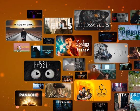 Capture d'écran du carrousel de présentation de la plateforme VOD Sofa