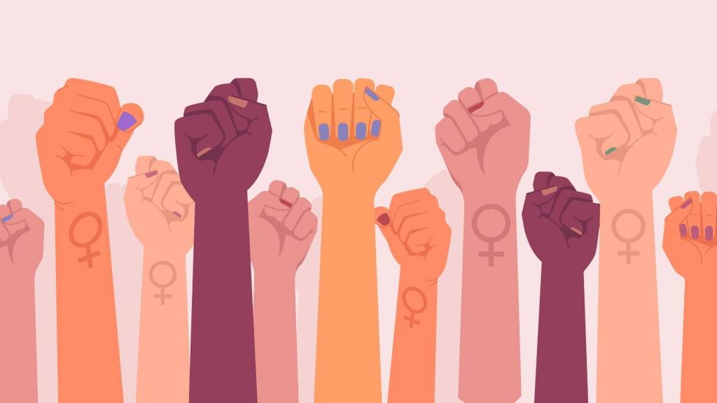 Poings féministes, protestation et révolution, combat féministes