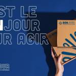 boite en carton a l'effigie de l'e-shop solidaire Bonjour