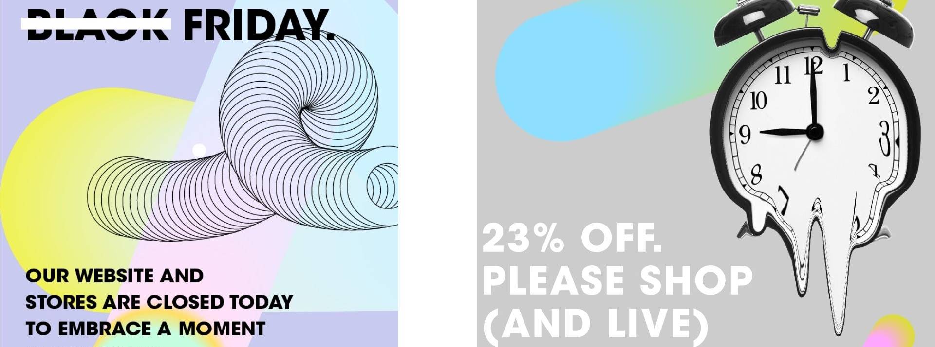 DECIEM, le groupe disrupteur de l’industrie cosmétique, ouvre une nouvelle fois la voie à un Black Friday plus écoresponsable avec sa campagne annuelle Anti-Black Friday. Affiche Deciem