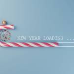 Un sucre d'orge avec comme légende "nouvelle année en attente".