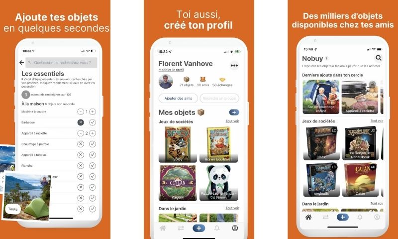 Captures d'écran de l'application Nobuy