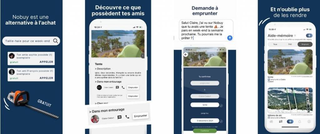 Captures d'écran de l'application Nobuy