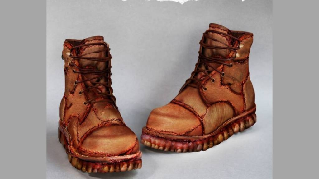 Chausures en peau humaine