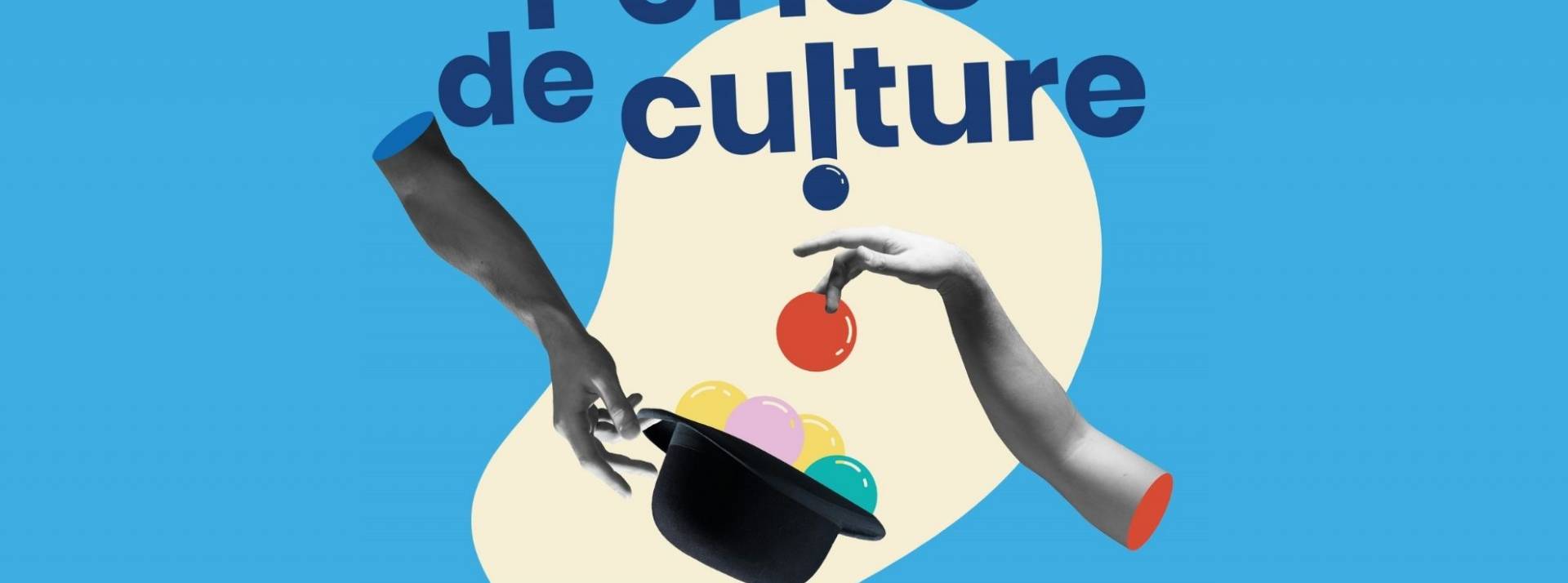 Avec son nouveau podcast « Perles de Culture », Cultura décrypte la création culturelle et artistique Deux mains avec un chapeau au centre dans lequel se trouvent des balles de couleurs