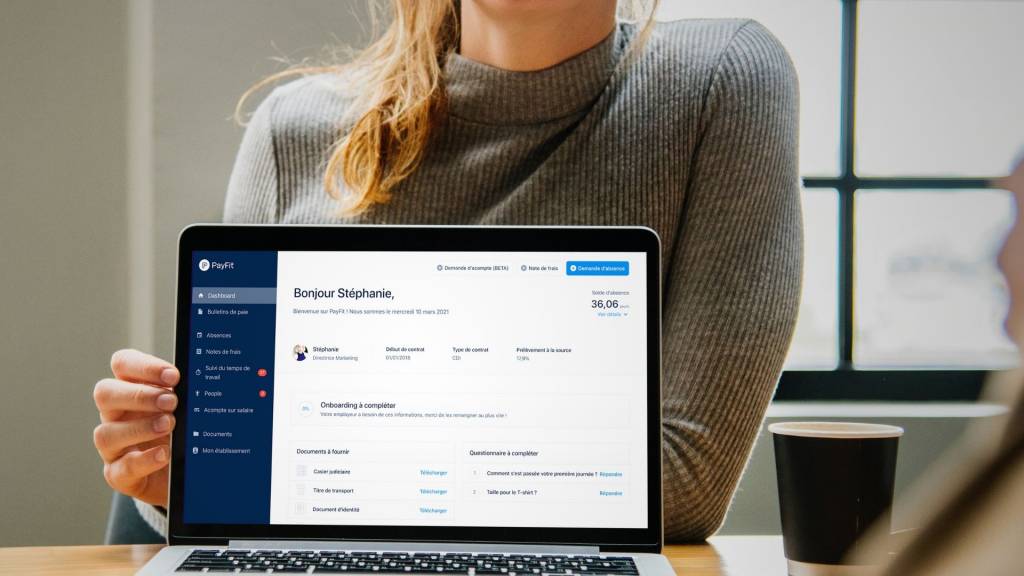 Ecran do'ridnateur avec l'interface Payfit