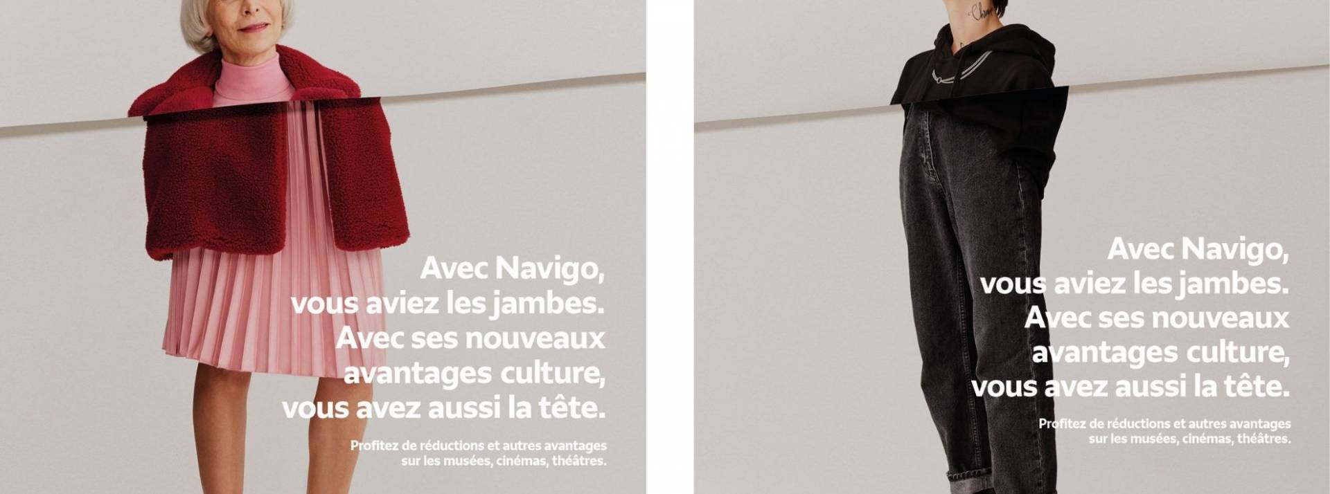 Désormais, le passe Navigo permet aux Franciliens de bénéficier de réductions et d’avantages dans une sélection culturelle Affiche de la campagne de communication