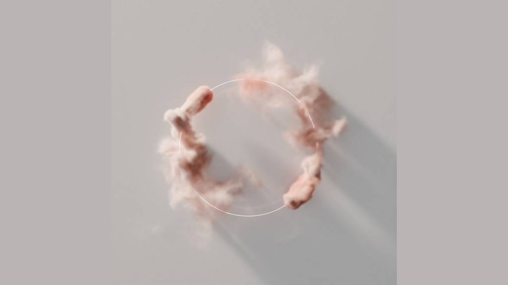 Cercle de fumée rose