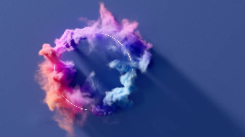 Cercle de fumée coloré