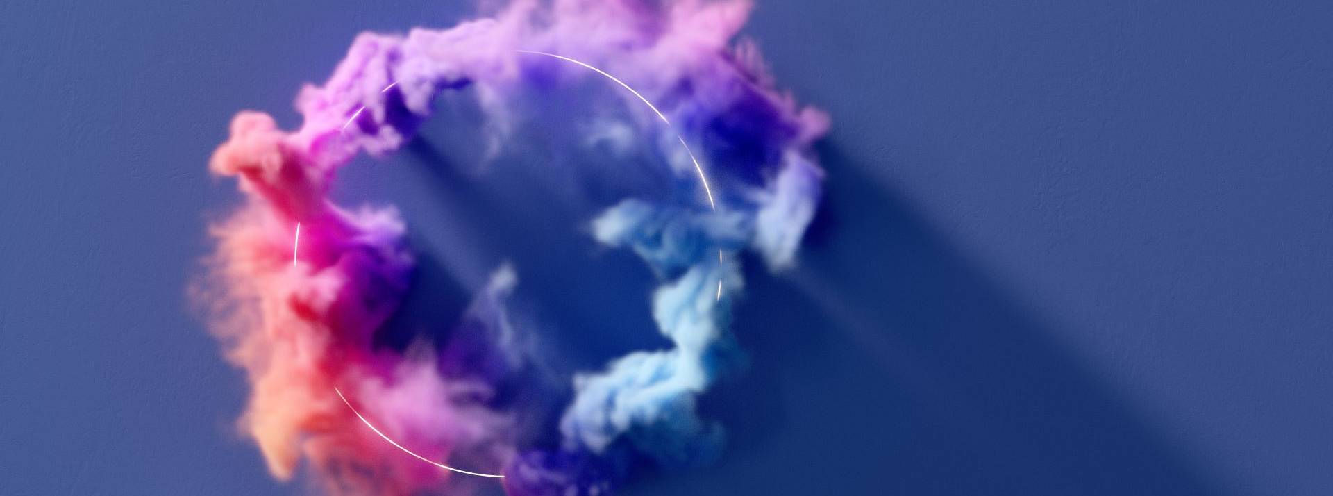 L'Institut McCourt annonce les récipiendaires des subventions de recherche 2022 pour faire progresser la technologie éthique et la gouvernance numérique. Halo de fumée rose et violet