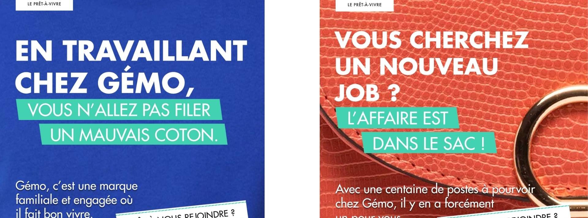 Gémo lance une campagne décalée, digitale & in-store, pour recruter ses futurs alternants Affiche campagne recrutement Gémo