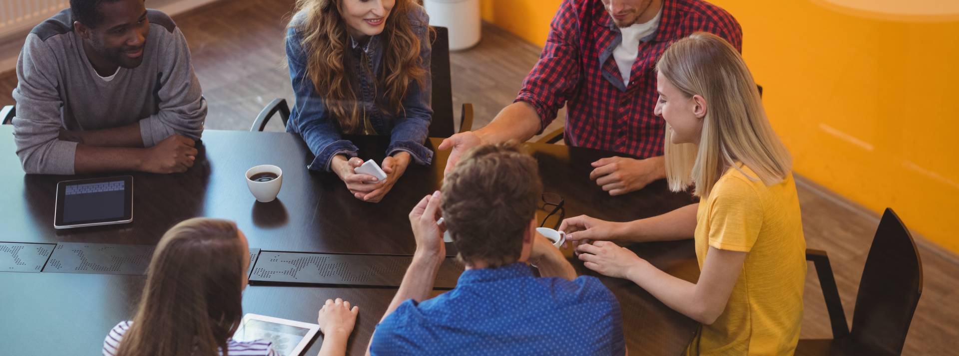 Business executives interacting with each other