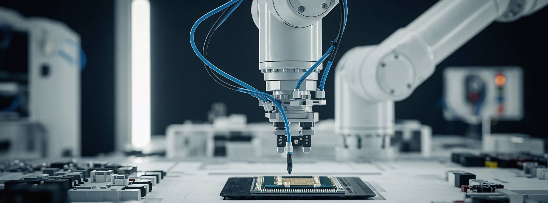 un-bras-robotique-placant-une-puce-sur-une-carte-de-circuit-imprime